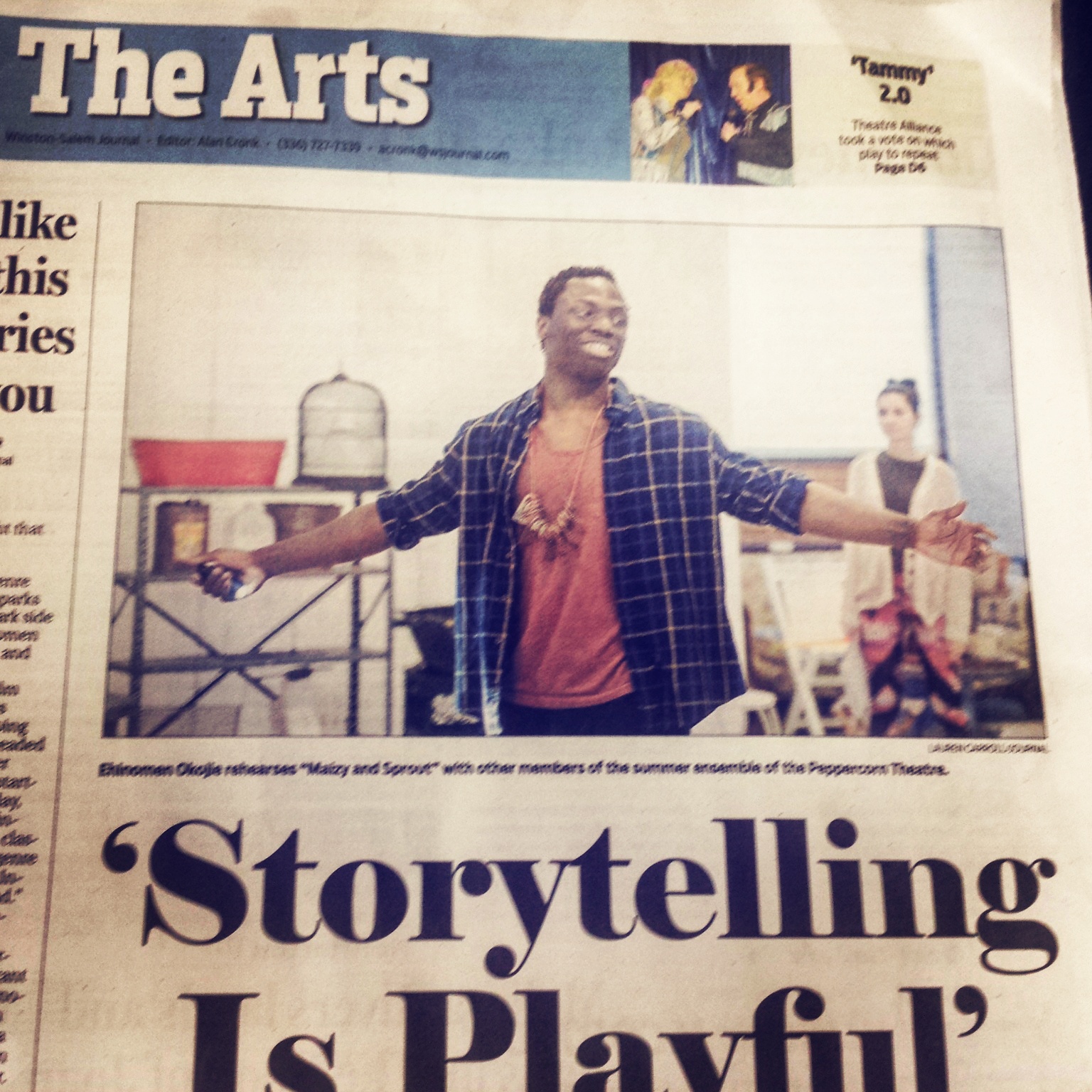 Nomè SiDone — featured in The Arts, Winston-Salem Journal